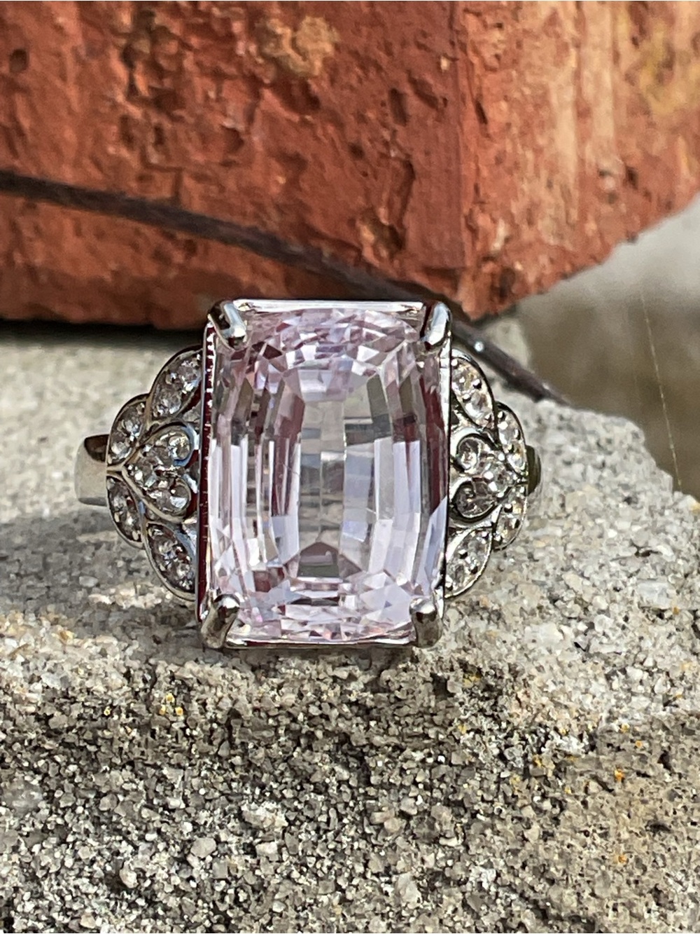 Pink Kunzite .925 Silver Ring 7